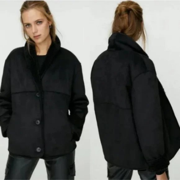 Aritzia Wilfred Free Faux Suede STALLION JACKET in Black